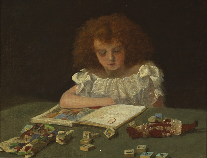 GIRL WITH A BOOK AND TOYS, 1893 by Richard Thomas Moynan RHA (1856-1906) at Whyte's Auctions