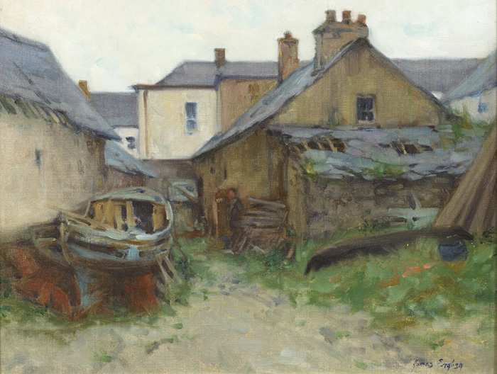 OLD BOATS, KNIGHTSTOWN, VALENTIA ISLAND by James English sold for �1,300 at Whyte's Auctions