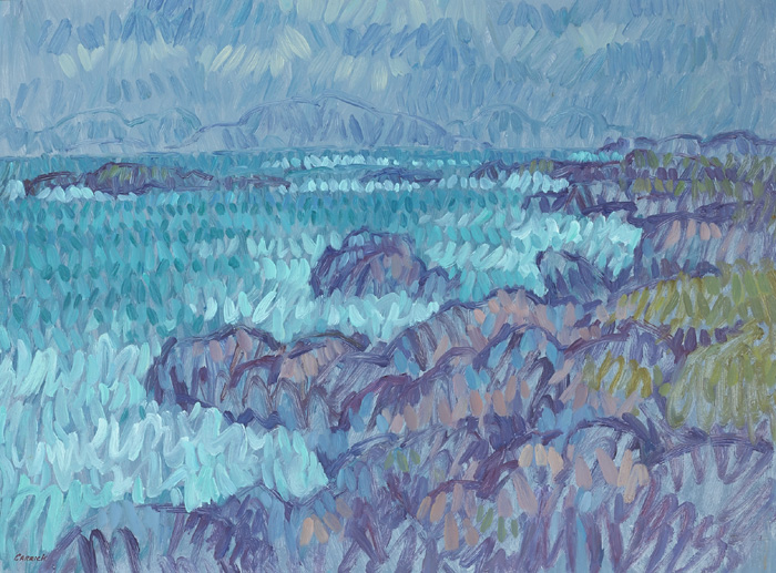 A RISING NORTHEAST WIND AT RUSHEEN, INISHBOFIN ISLAND by Desmond Carrick RHA (1928-2012) at Whyte's Auctions