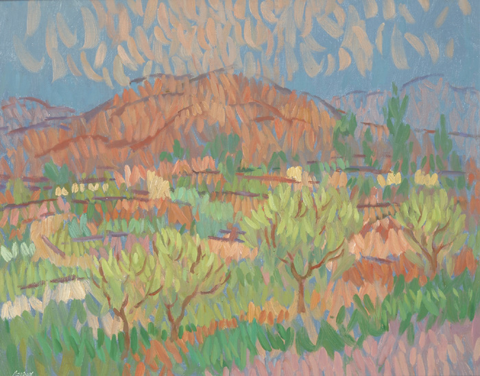 WINTER LANDSCAPE WITH OLIVE TREES AT NERJA by Desmond Carrick RHA (1928-2012) at Whyte's Auctions