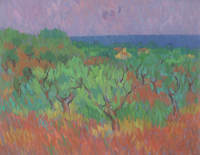 OLIVE TREES BEFORE THUNDERSTORM, NERJA (MALAGA) by Desmond Carrick RHA (1928-2012) at Whyte's Auctions