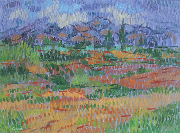 FARMLAND IN DECEMBER AT NERJA by Desmond Carrick RHA (1928-2012) at Whyte's Auctions
