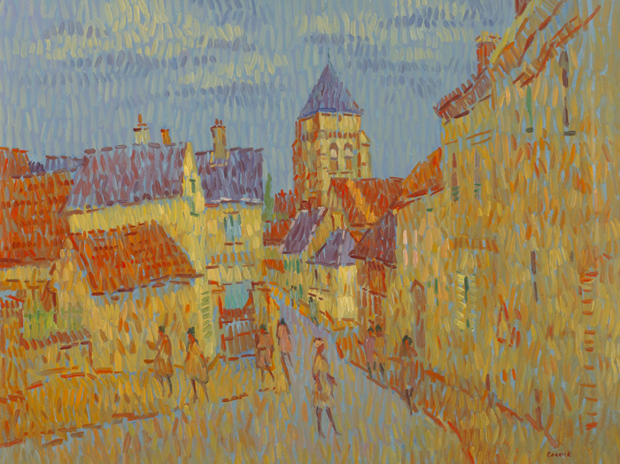 OLD BUILDINGS ON RUE DE CRPY, FREIGNEUX, OISE, FRANCE, c.1994 by Desmond Carrick sold for 1,000 at Whyte's Auctions