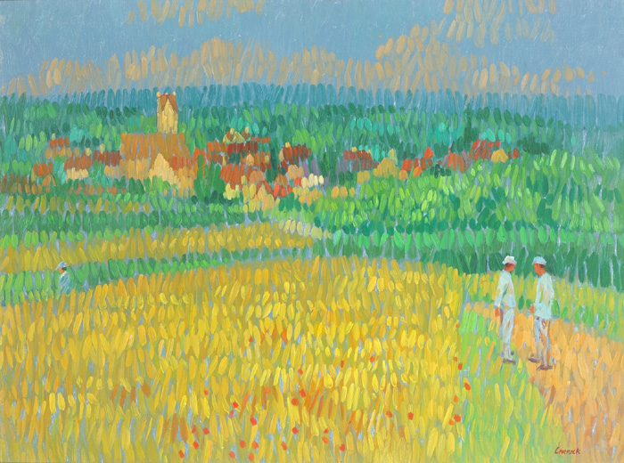 WHEATFIELD ABOVE EMERVILLE, (OISE) FRANCE by Desmond Carrick sold for 950 at Whyte's Auctions
