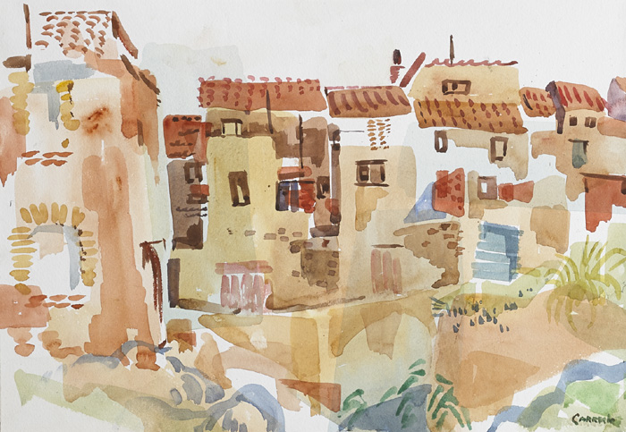 OLD HOUSES, SITGES, 1969 by Desmond Carrick RHA (1928-2012) at Whyte's Auctions