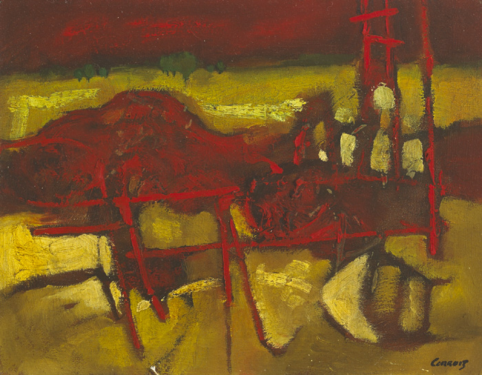 BULL BEHIND A FENCE by Desmond Carrick RHA (1928-2012) at Whyte's Auctions