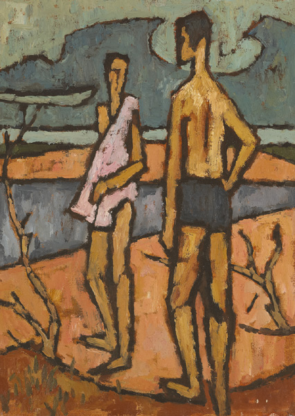 MAN AND WOMAN BY THE SHORE by Desmond Carrick RHA (1928-2012) at Whyte's Auctions
