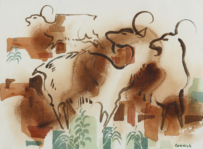 GOATS SCENTING THE AIR by Desmond Carrick RHA (1928-2012) at Whyte's Auctions