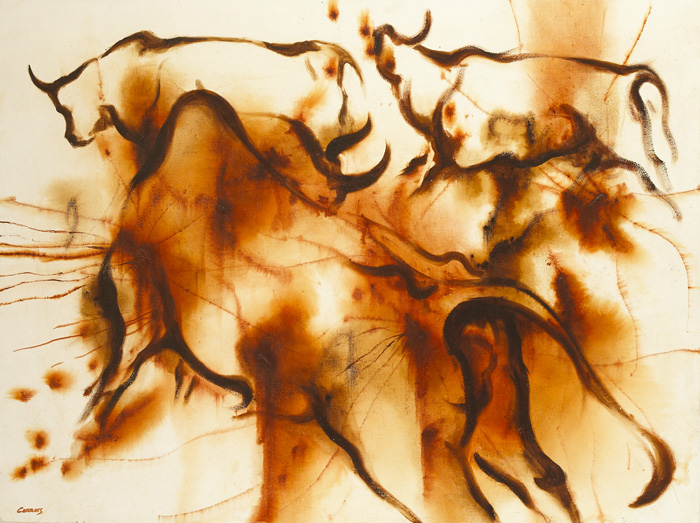CHARGING BULLS by Desmond Carrick RHA (1928-2012) at Whyte's Auctions