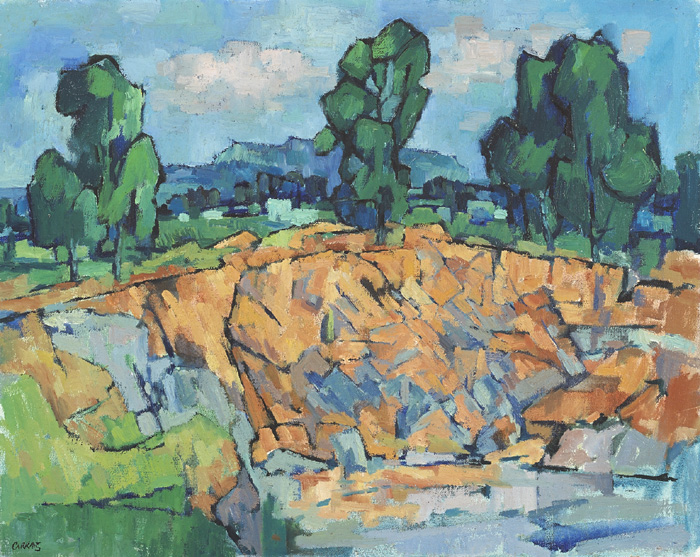 LANDSCAPE WITH A CLIFF AND TREES by Desmond Carrick RHA (1928-2012) at Whyte's Auctions