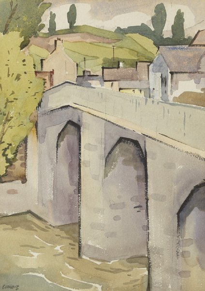BRIDGE TO A VILLAGE by Desmond Carrick RHA (1928-2012) at Whyte's Auctions