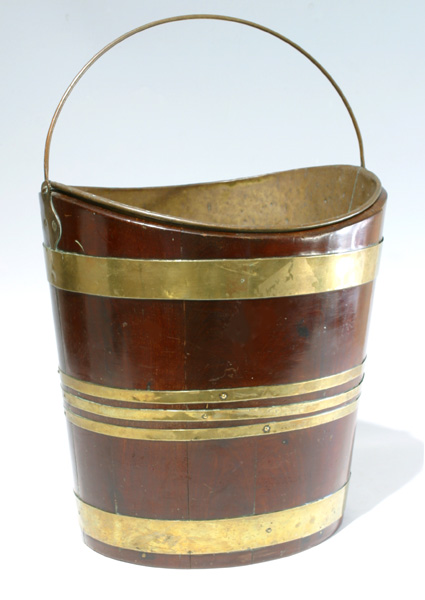 A George III brass-bound mahogany navette-shaped oyster bucket at Whyte's Auctions