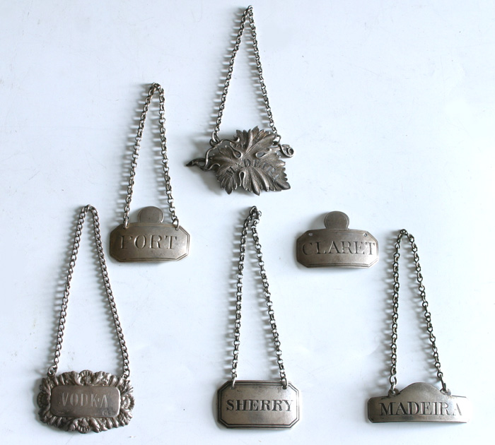 19th century silver decanter labels at Whyte's Auctions