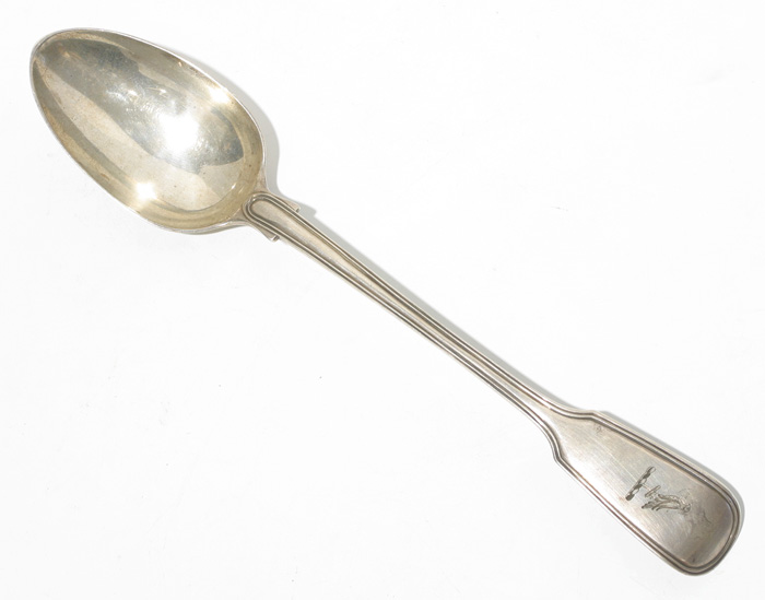 A Victorian silver fiddle and thread pattern basting spoon at Whyte's Auctions