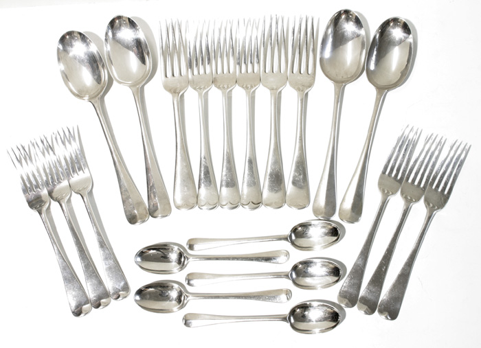 A 21-piece matched part-canteen of silver Old English flatware at Whyte's Auctions