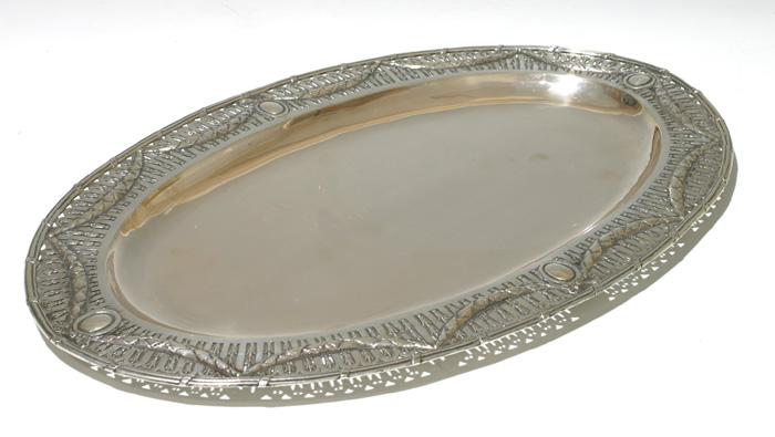 An early 20th century 800-grade silver oval tray at Whyte's Auctions