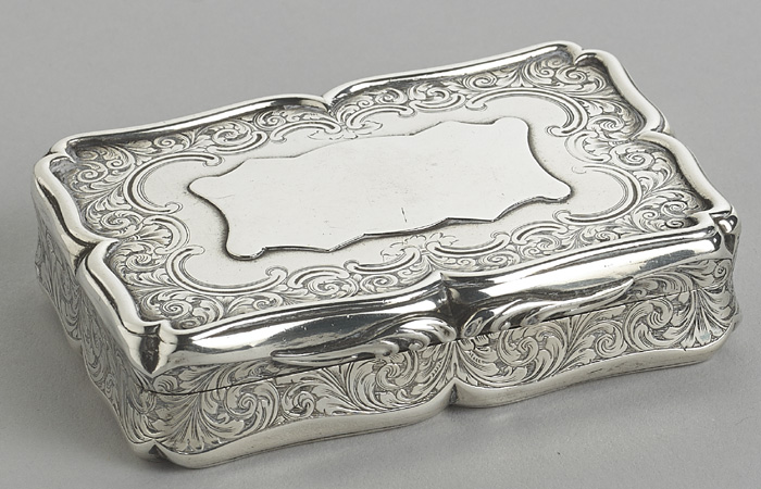 An early Victorian silver snuff box by Nathaniel Mills at Whyte's Auctions