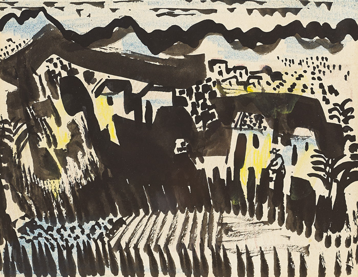 SPANISH VILLAGE by George Campbell RHA (1917-1979) at Whyte's Auctions