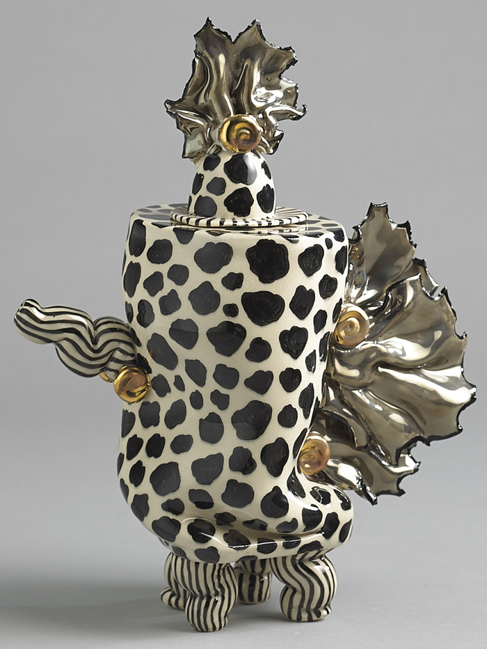 BLACK AND WHITE POLKA DOT TEAPOT, 2009 by Ann-Marie Robinson sold for 440 at Whyte's Auctions