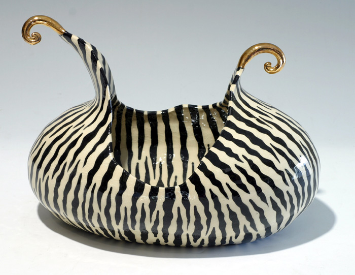 BLACK AND WHITE VIKING BOWL by Ann-Marie Robinson sold for 370 at Whyte's Auctions