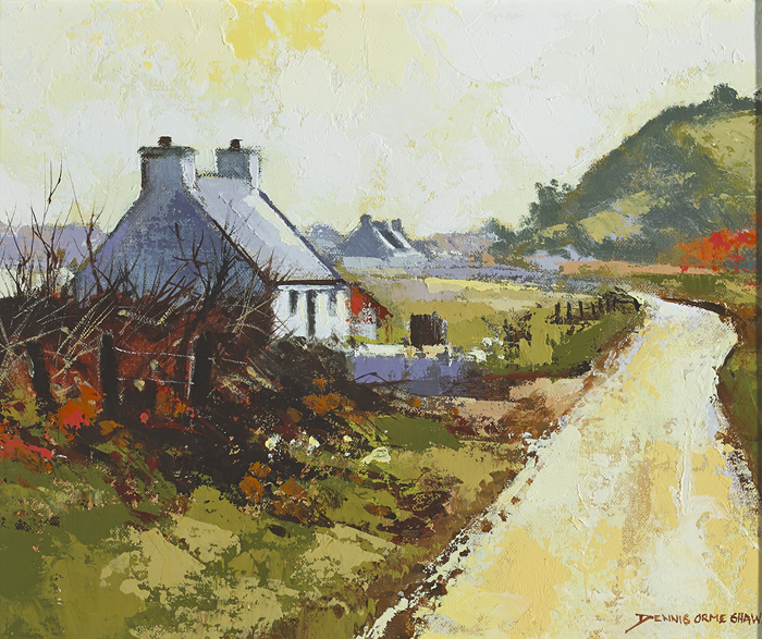 COTTAGES BY THE SEA, ARDS PENINSULA, COUNTY DOWN by Dennis Orme Shaw sold for �150 at Whyte's Auctions
