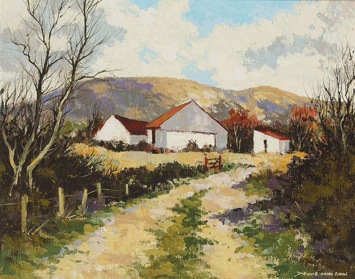 PATHWAY TO FARM BUILDINGS by Dennis Orme Shaw sold for �180 at Whyte's Auctions