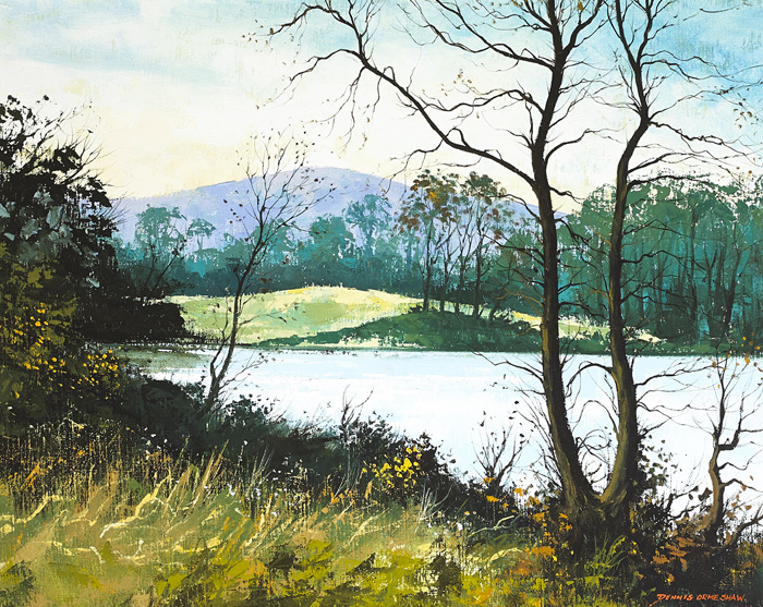 TREES AT WATERS EDGE by Dennis Orme Shaw (b.1944) at Whyte's Auctions
