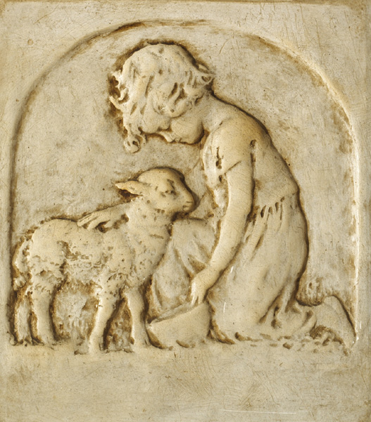 CHILD WITH LAMB by Sophia Rosamond Praeger sold for �540 at Whyte's Auctions