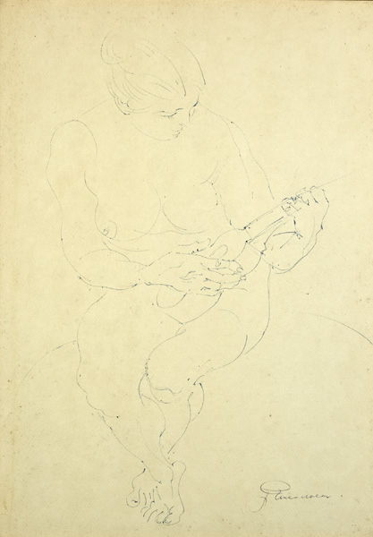 NUDE WITH A VIOLIN by James Nolan RHA PPWCSI (b.1929) at Whyte's Auctions