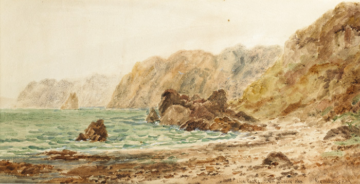 LION ROCKS, HOWTH, DUBLIN BAY by Alexander Williams RHA (1846-1930) at Whyte's Auctions