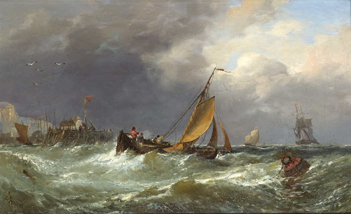 DUTCH BOAT OFF BROADSTAIRS, KENT, 1868 by Edwin Hayes sold for �4,200 at Whyte's Auctions