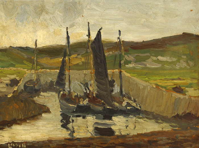 THE HARBOUR, CALADH THAIDHG, GALWAY, 1938 by Charles Vincent Lamb RHA RUA (1893-1964) at Whyte's Auctions