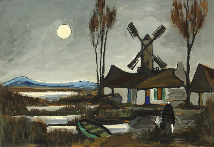 NOCTURNAL LANDSCAPE WITH WINDMILL by Markey Robinson sold for 3,400 at Whyte's Auctions