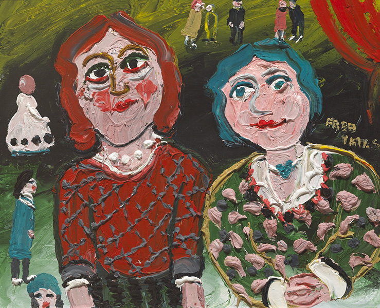 NONE OF US WERE HANDSOME BUT WE WERE HAPPY by Fred Yates sold for 1,200 at Whyte's Auctions
