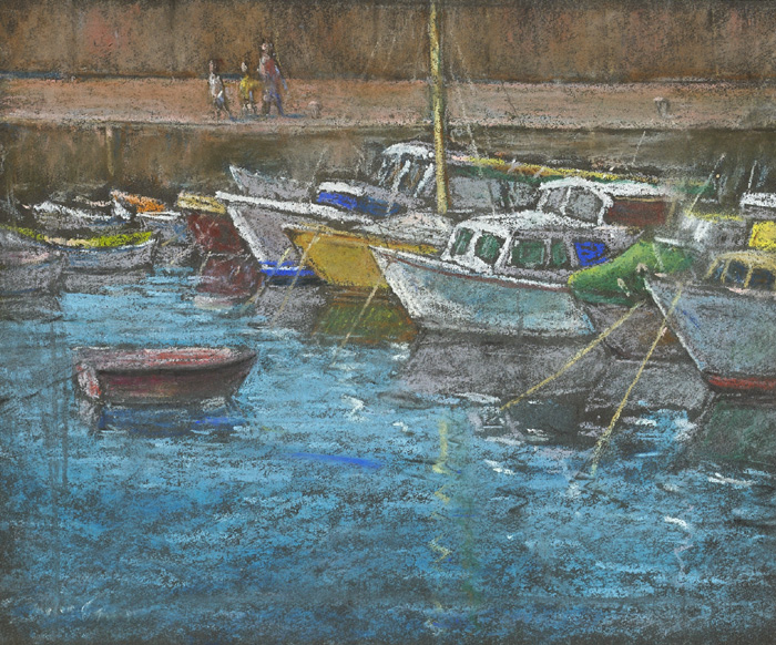 BOATS IN HARBOUR by Robert Taylor Carson HRUA (1919-2008) at Whyte's Auctions
