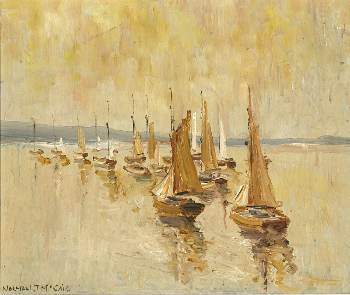 BOATS AT SKERRIES by Norman J. McCaig sold for 900 at Whyte's Auctions