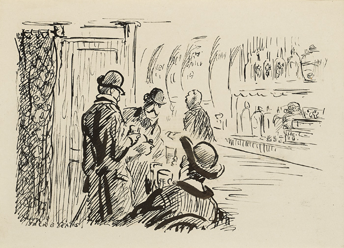 THE BAR, c.1890s-1900 by Jack Butler Yeats sold for 5,000 at Whyte's Auctions