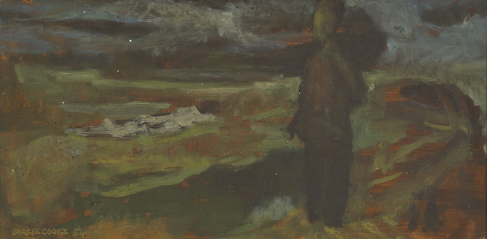FIGURE IN A COUNTY CLARE LANDSCAPE, 1954 by Barrie Cooke sold for 800 at Whyte's Auctions