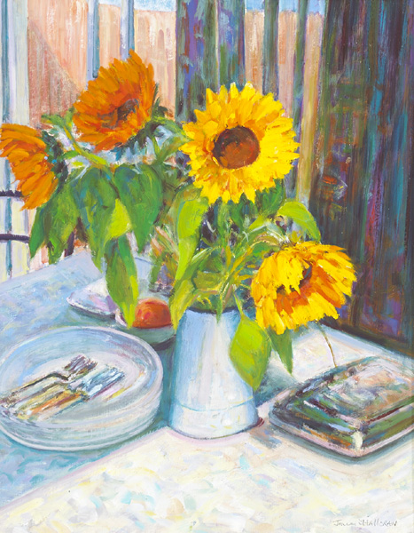 JUG OF SUNFLOWERS, TABLETOP by James O'Halloran (b.1955) (b.1955) at Whyte's Auctions