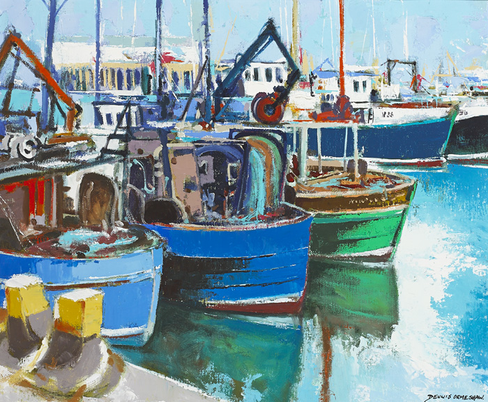 PORTAVOGIE HARBOUR, ARDS PENINSULA, COUNTY DOWN, 2012 by Dennis Orme Shaw (b.1944) (b.1944) at Whyte's Auctions