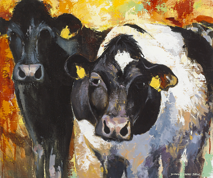 FRIESIANS, EVENING LIGHT by Dennis Orme Shaw (b.1944) (b.1944) at Whyte's Auctions