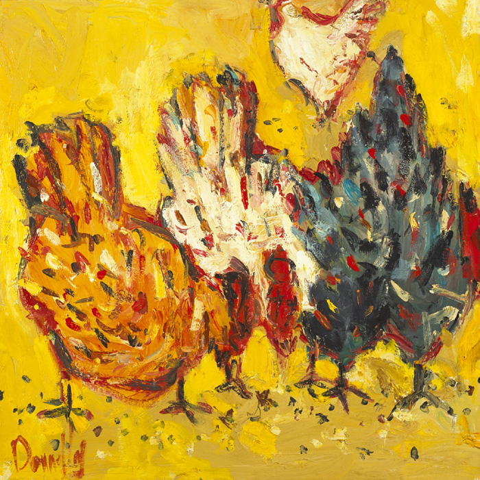 FOUR HENS by Deborah Donnelly sold for �380 at Whyte's Auctions