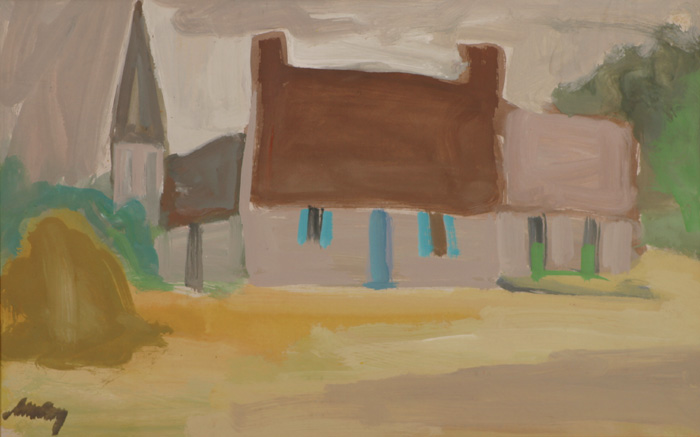 COTTAGES AND A CHURCH by Markey Robinson (1918-1999) (1918-1999) at Whyte's Auctions