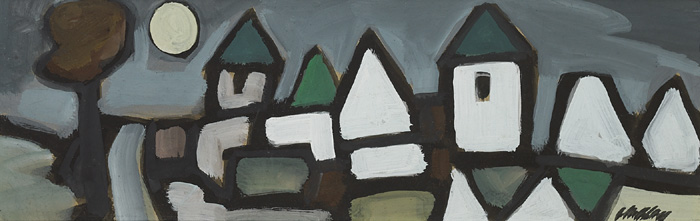 VILLAGE BY MOONLIGHT by Markey Robinson (1918-1999) (1918-1999) at Whyte's Auctions
