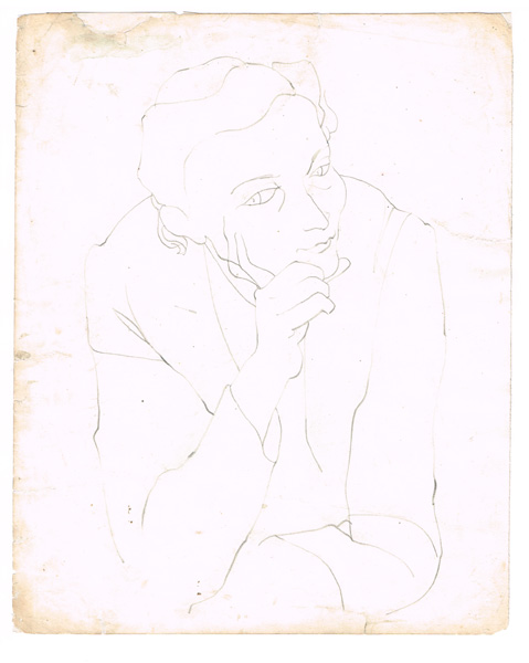 PORTRAIT OF MADGE, THE ARTIST'S WIFE by George Campbell RHA (1917-1979) RHA (1917-1979) at Whyte's Auctions