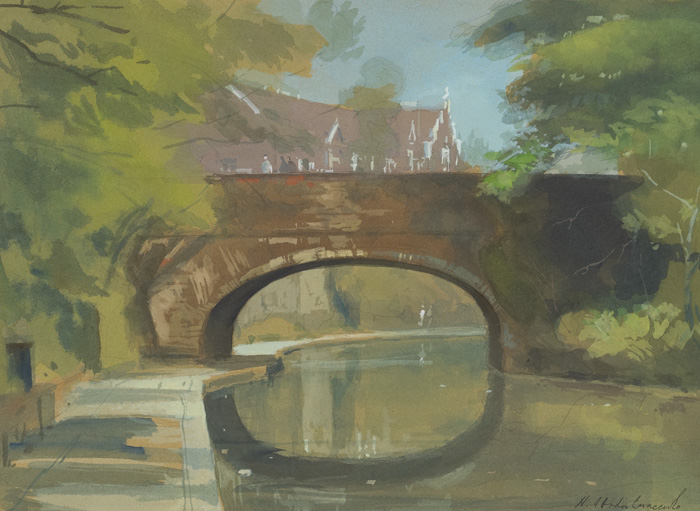 CANAL AT REGENT'S PARK, LONDON by Niccolo d'Ardia Caracciolo RHA (1941-1989) at Whyte's Auctions