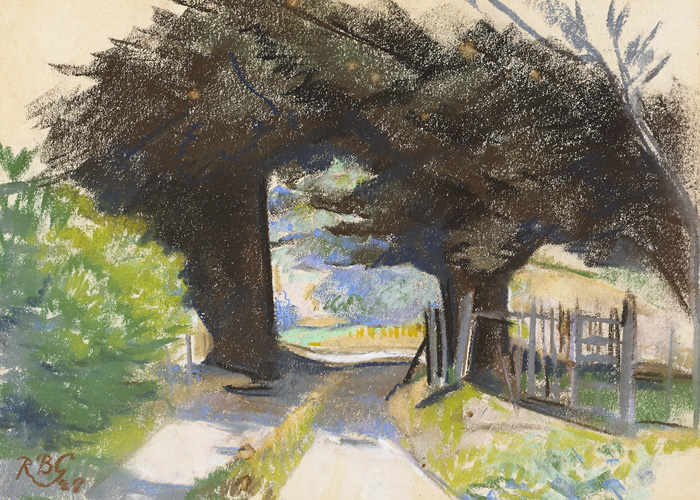 TREES AND GATEWAY, 1988 by Rosaleen Brigid Ganly sold for �150 at Whyte's Auctions
