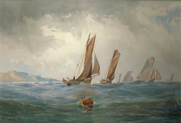 SCHOONERS IN A SEASCAPE by John Faulkner sold for �340 at Whyte's Auctions