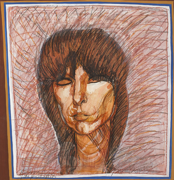 The Pretenders. Chrissy Hynde, portrait by Brian Bourke HRHA (b.1936) at Whyte's Auctions