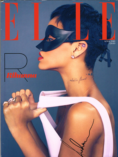 Rihanna, Elle Magazine cover, signed at Whyte's Auctions
